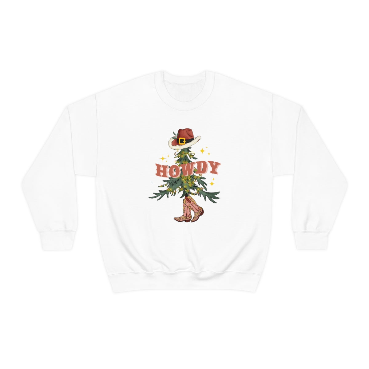 Howdy Cowboy Retro Santa Tree Sweatshirt