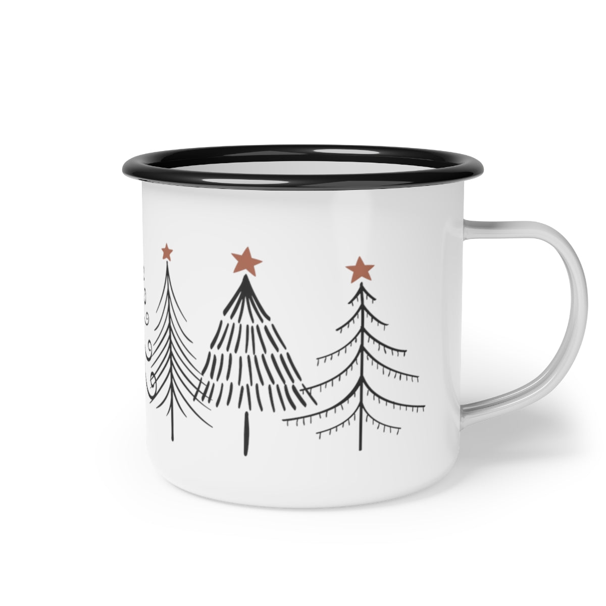 Minimalist Mid Century Modern Christmas Tree Enamel Camp Mug