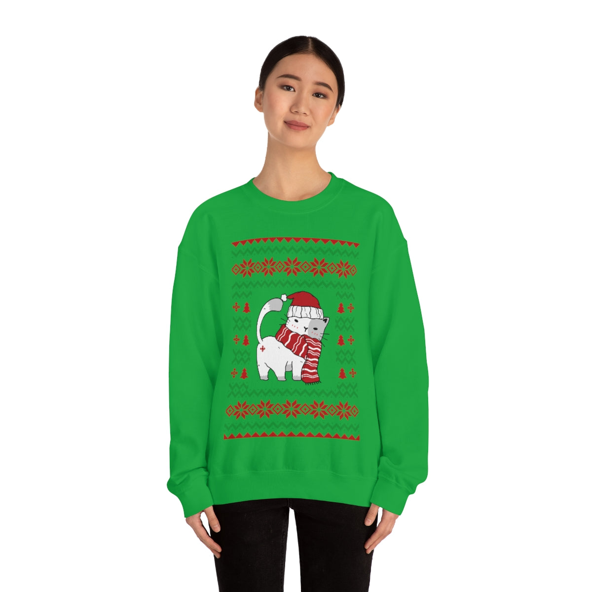 Ugly Christmas Sweater Cat Butt Unisex Sweatshirt
