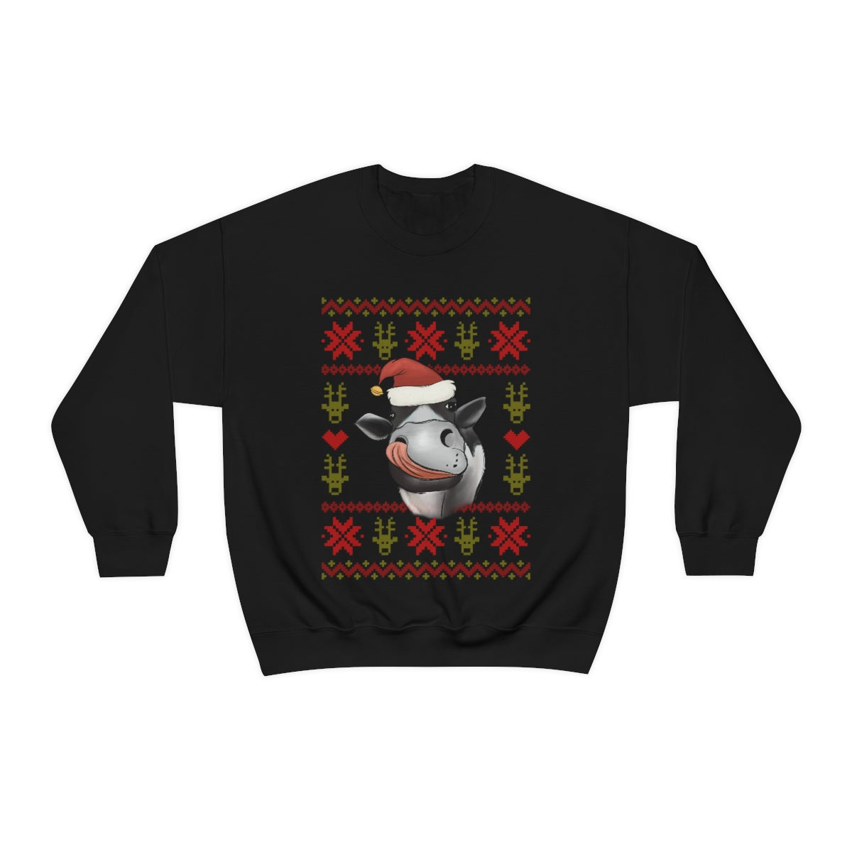 Cow Ugly Christmas Sweater Unisex Crewneck Sweatshirt