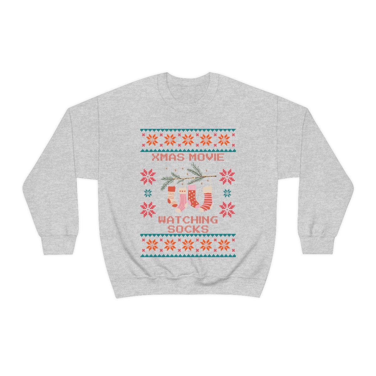 Christmas Movie Watching Socks Ugly Christmas Sweater Sweatshirt