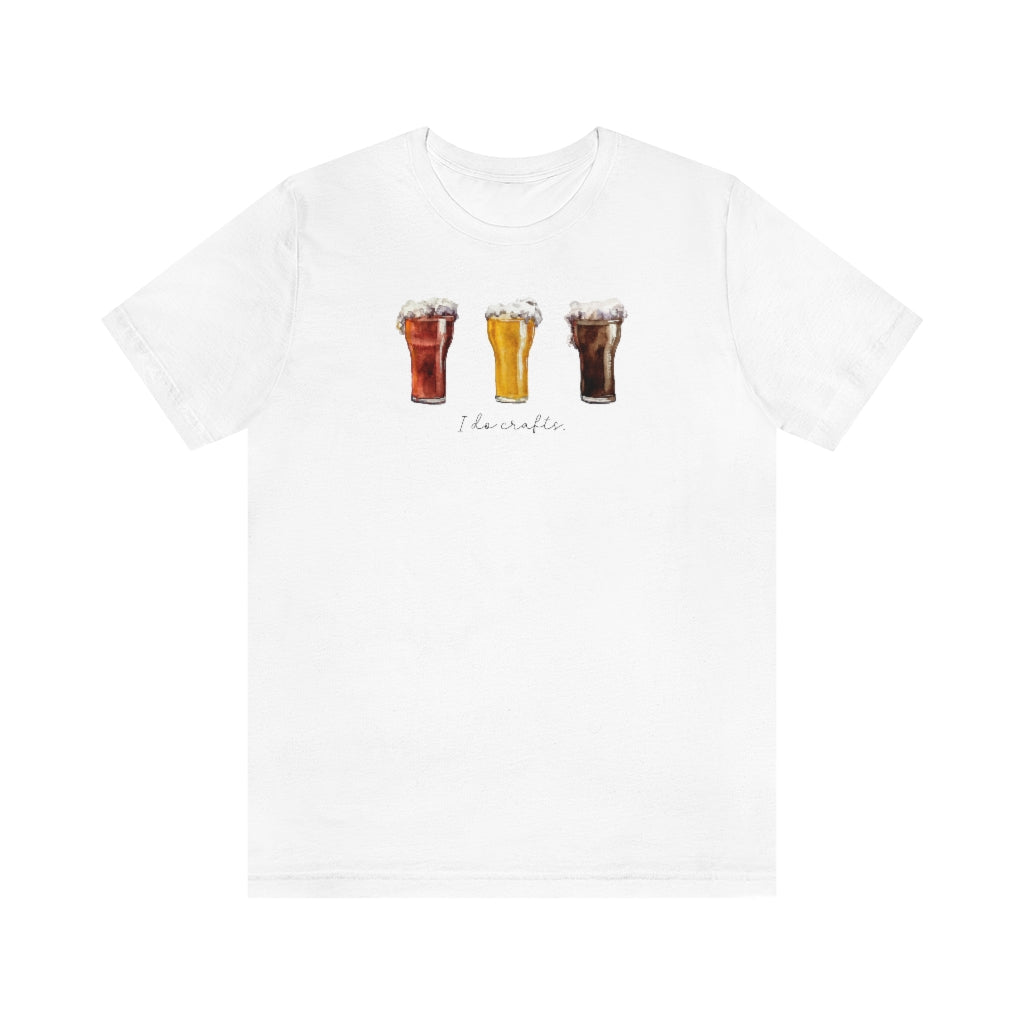 I DO CRAFTS Funny Beer Shirt, Boho Cottagecore Unisex Jersey Short Sleeve Tee