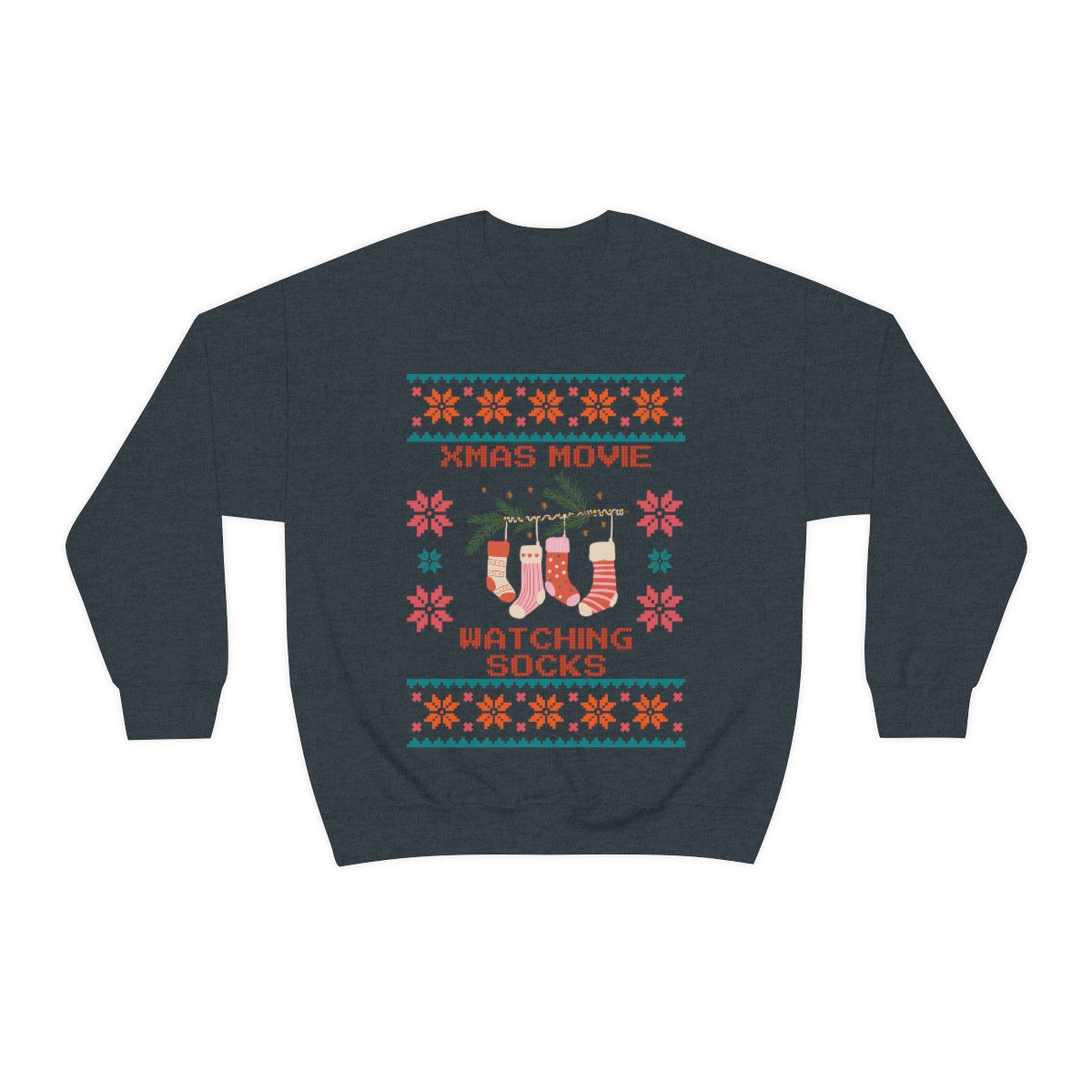 Christmas Movie Watching Socks Ugly Christmas Sweater Sweatshirt