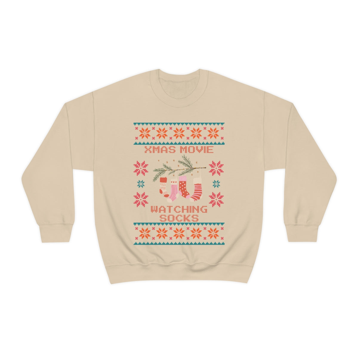 Christmas Movie Watching Socks Ugly Christmas Sweater Sweatshirt