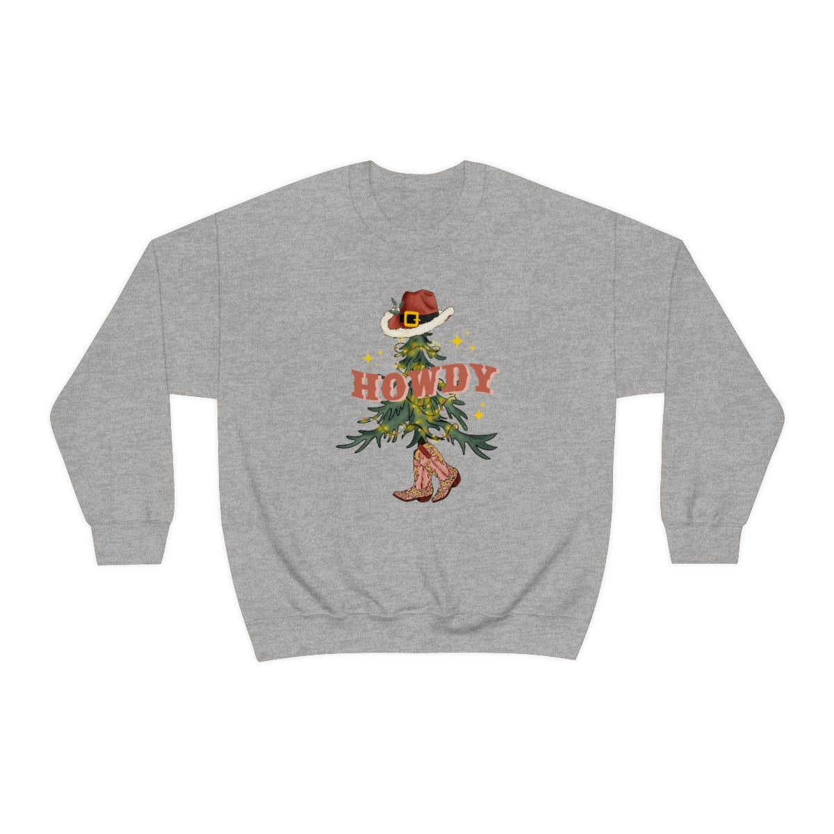 Howdy Cowboy Retro Santa Tree Sweatshirt