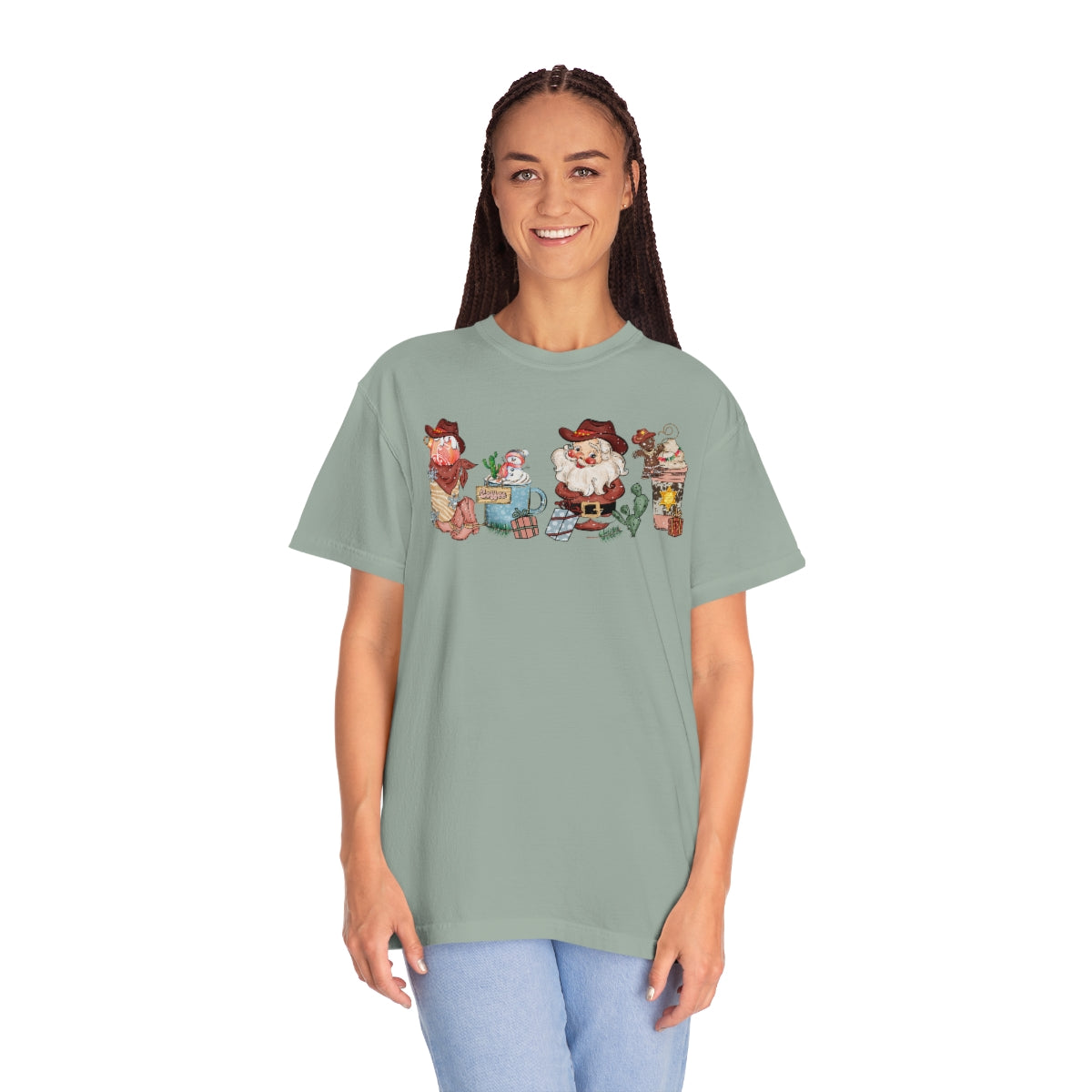 Coffee Christmas Cheer Tshirt Retro Country Christmas Shirt in Comfort Colors Pepper