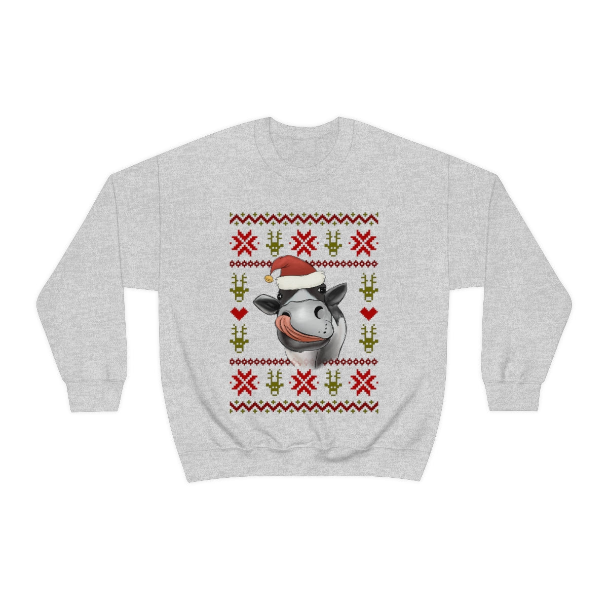 Cow Ugly Christmas Sweater Unisex Crewneck Sweatshirt