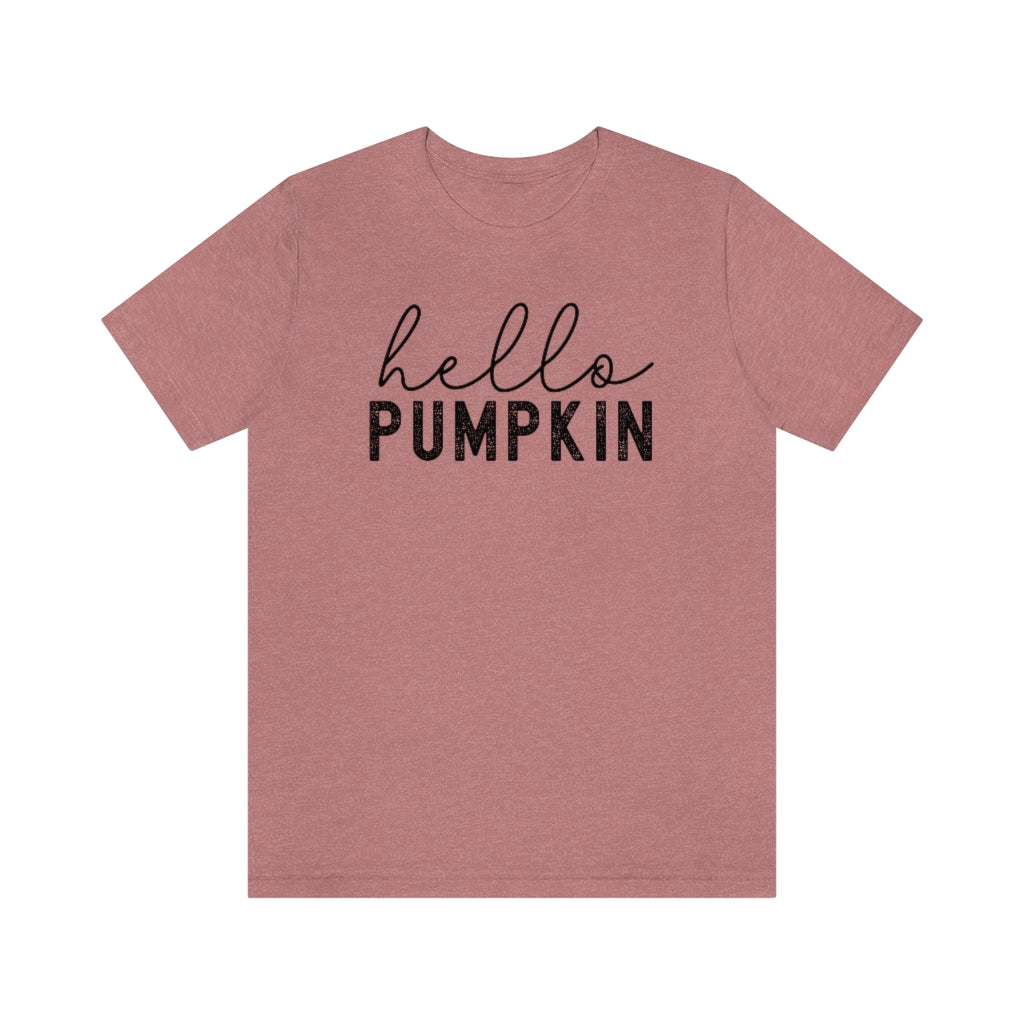 Hello Pumpkin Shirt, Minimalist Fall Tee