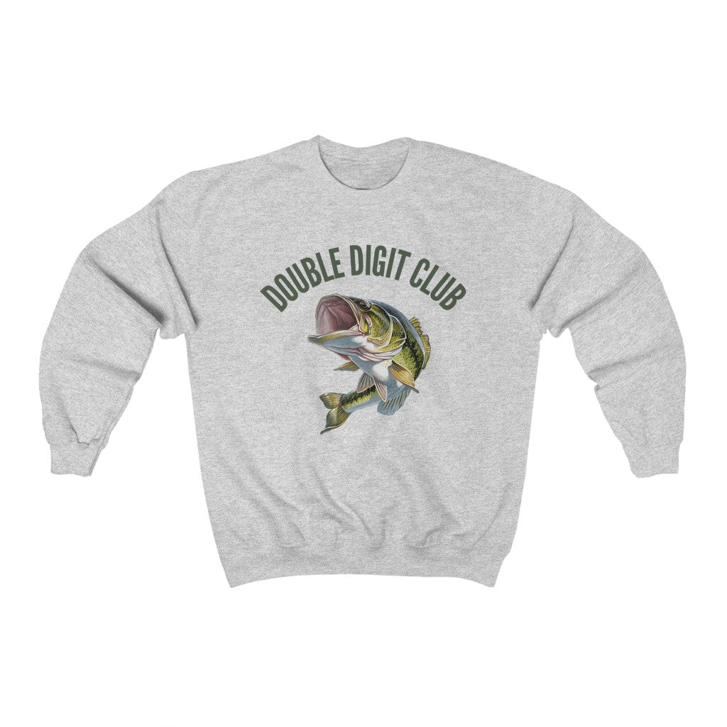 Double Digit Club, Bass Fishing Crewneck Sweatshirt for Him for Her