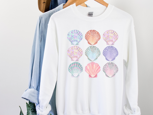 Sea Shells Aesthetic Crewneck Sweatshirt, Crustaceancore Shelling Sweatshirt Gift for Women