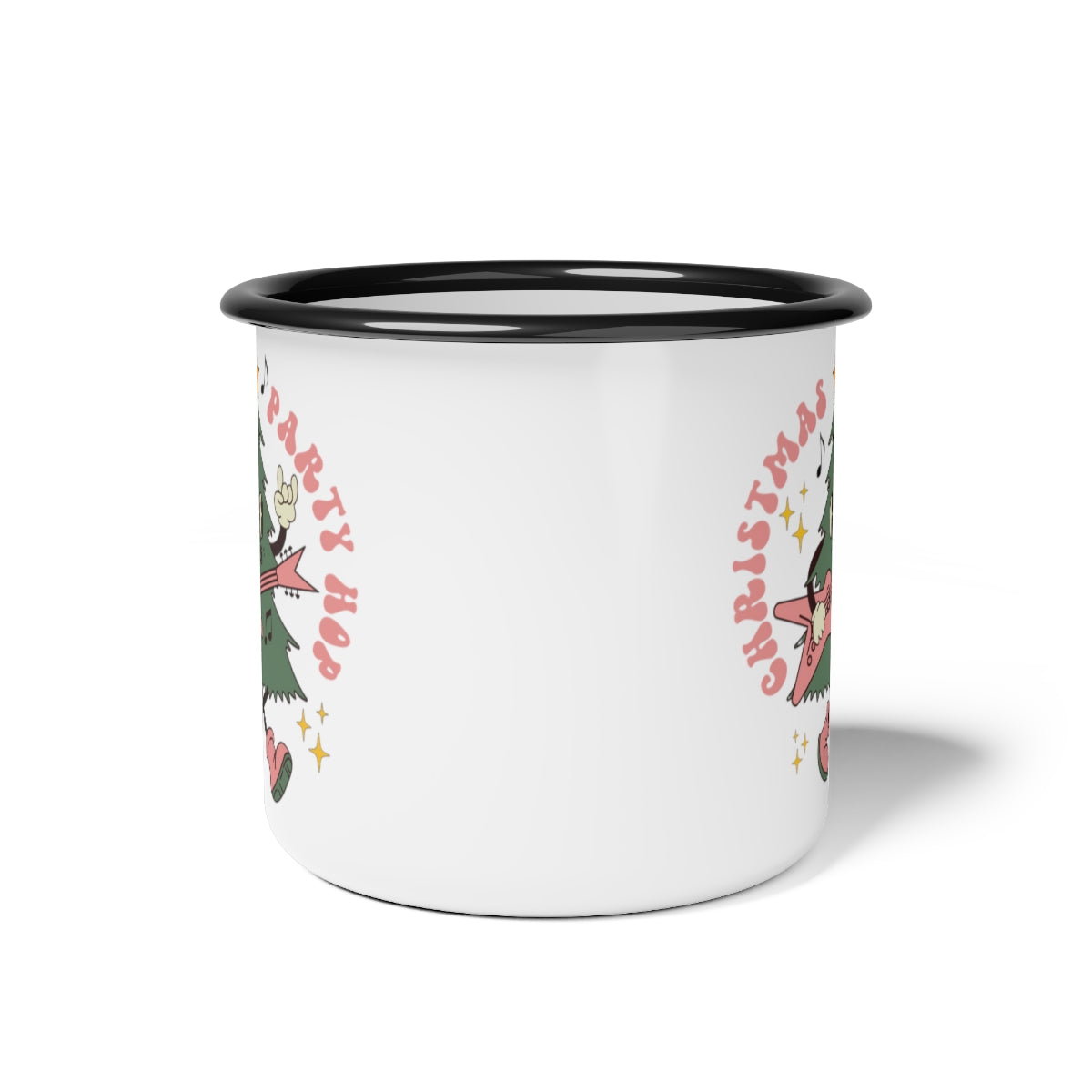 Christmas Party Hop Retro Enamel Camp Mug