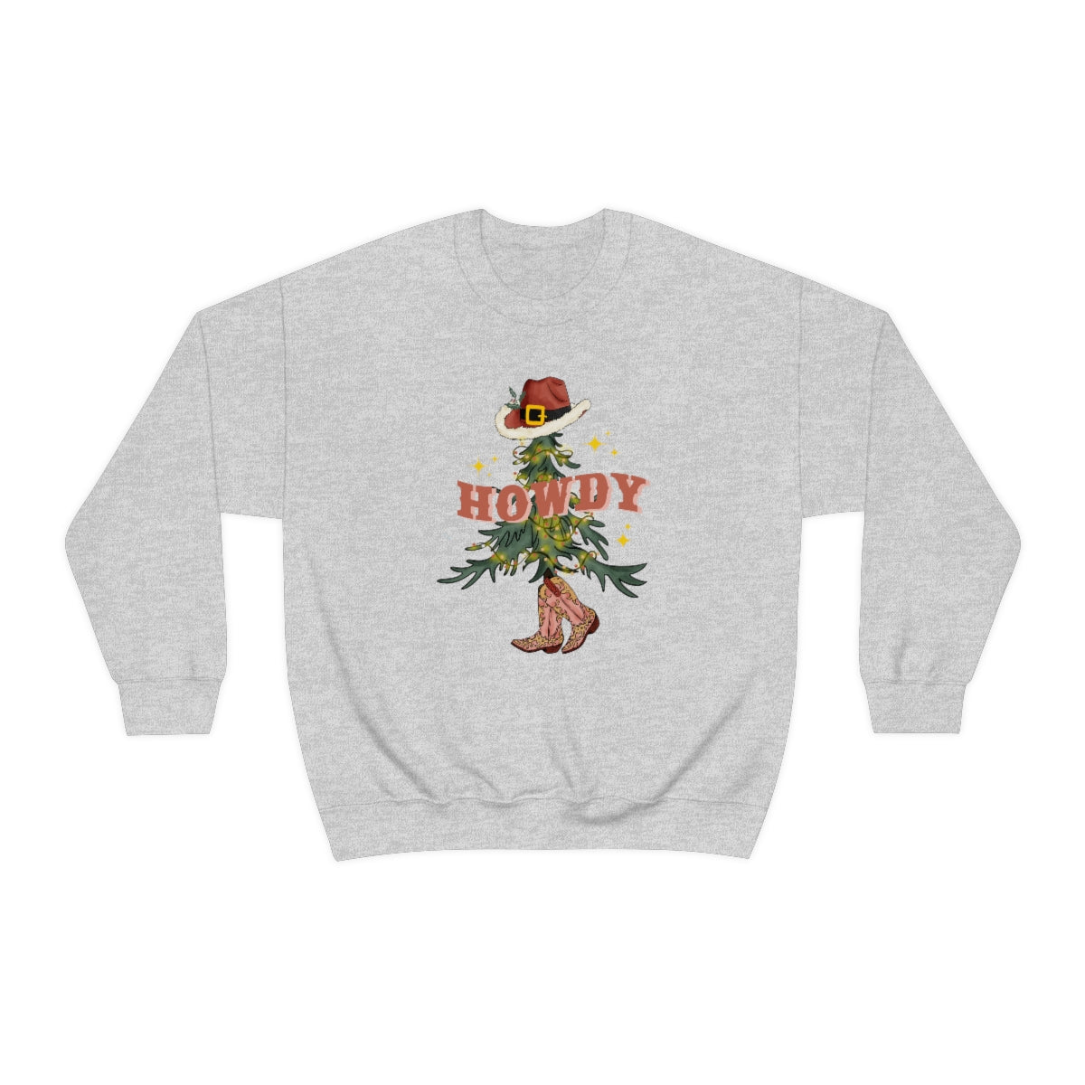 Howdy Cowboy Retro Santa Tree Sweatshirt