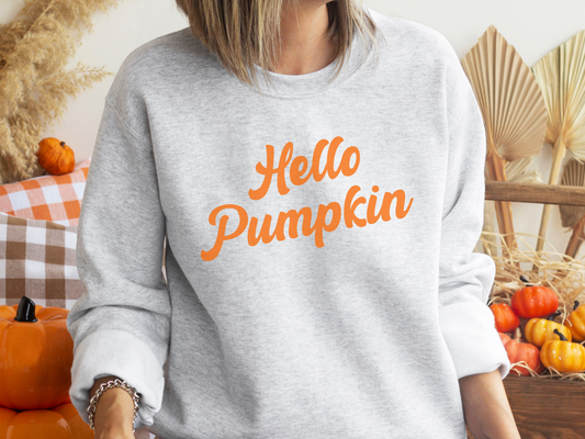 Hello Pumpkin Sweatshirt, Retro Fall Vibes