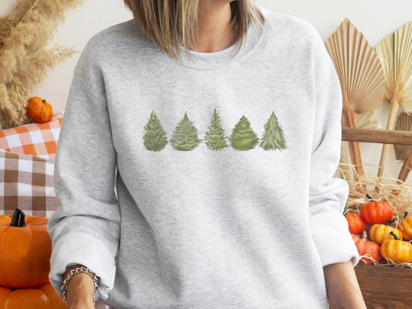 Christmas Tree Minimal Crewneck Sweatshirt