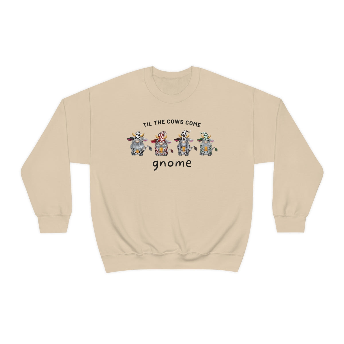 Til The Cows Come Gnome Sweatshirt, Funny Gnome Gifts, Gnome Shirt, Gnomes in Cow Print Sweaters, Winter Gnomes