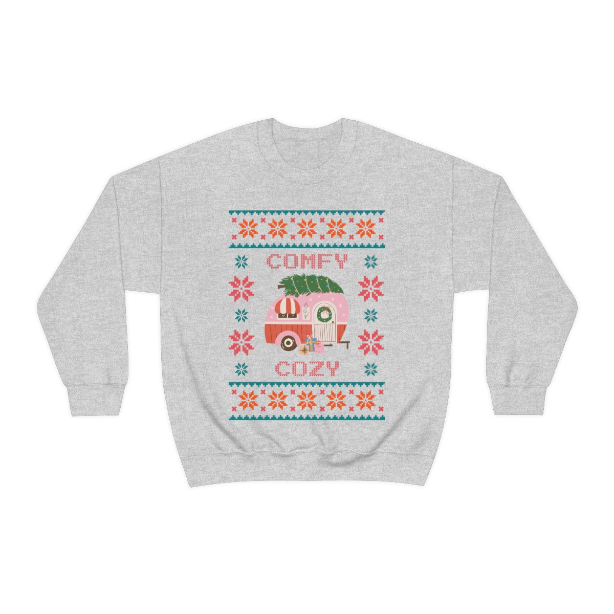 Comfy Cozy Retro Camper Ugly Christmas Sweater Sweatshirt