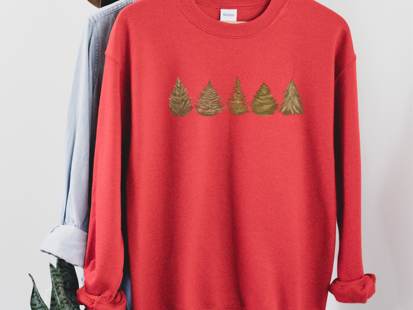 Christmas Tree Minimal Crewneck Sweatshirt