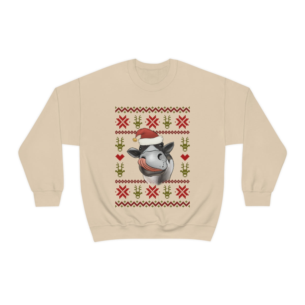 Cow Ugly Christmas Sweater Unisex Crewneck Sweatshirt