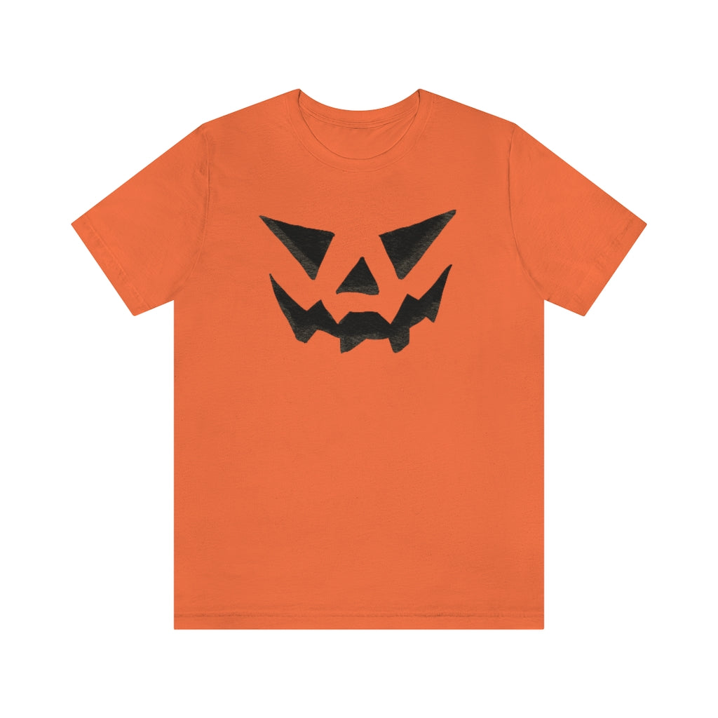 Jack O Lantern Face In Watercolor, Unisex Jersey Short Sleeve Tee