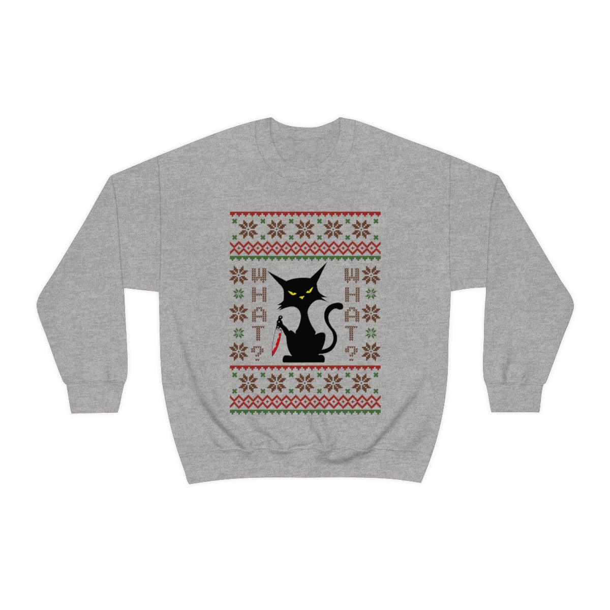 Ugly Sweater Cat with Knife Sweatshirt