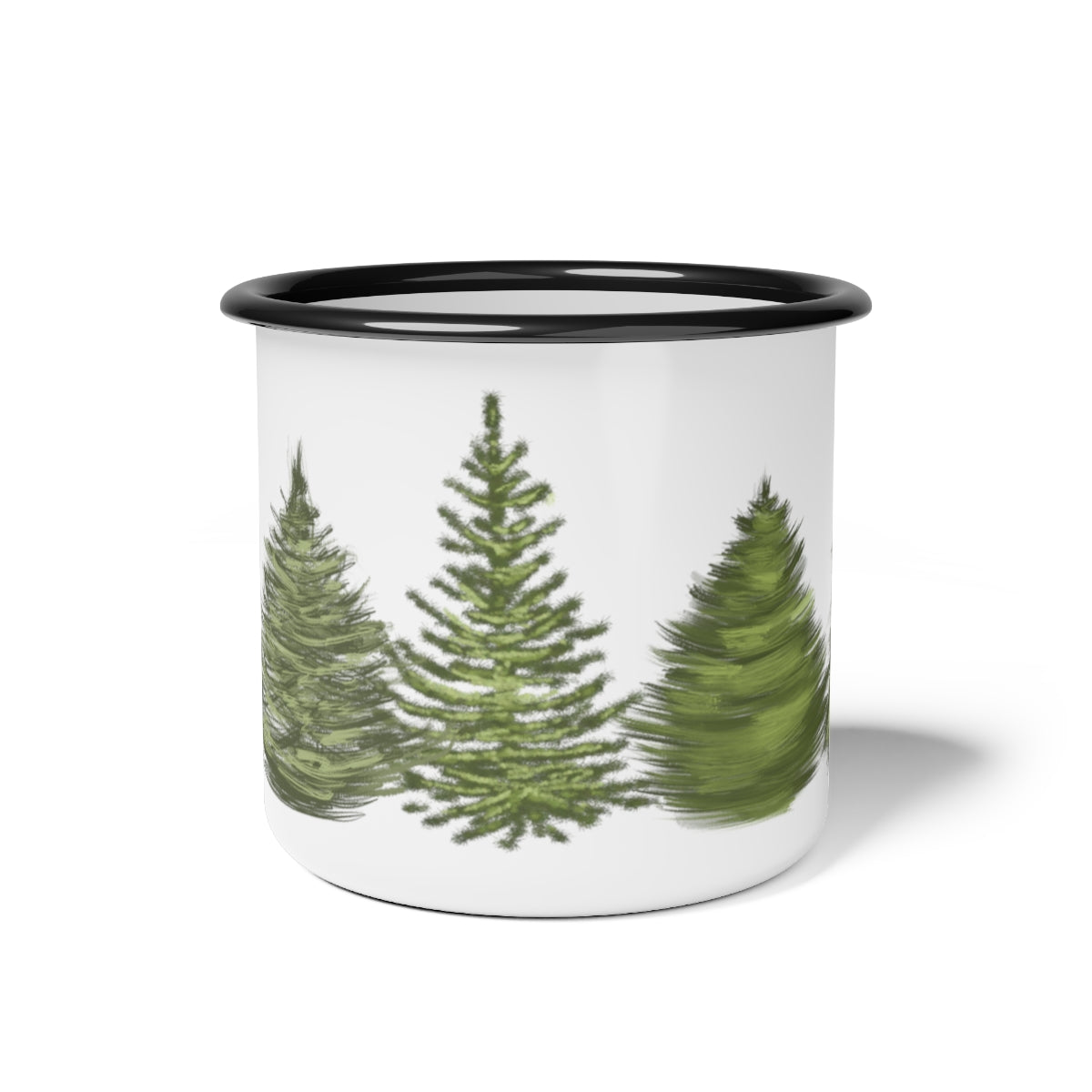 5 Pines Minimalist Tree Outdoorsy Enamel Camp Mug