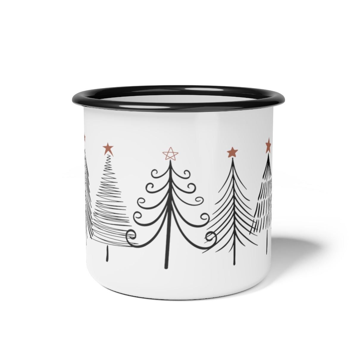 Minimalist Mid Century Modern Christmas Tree Enamel Camp Mug