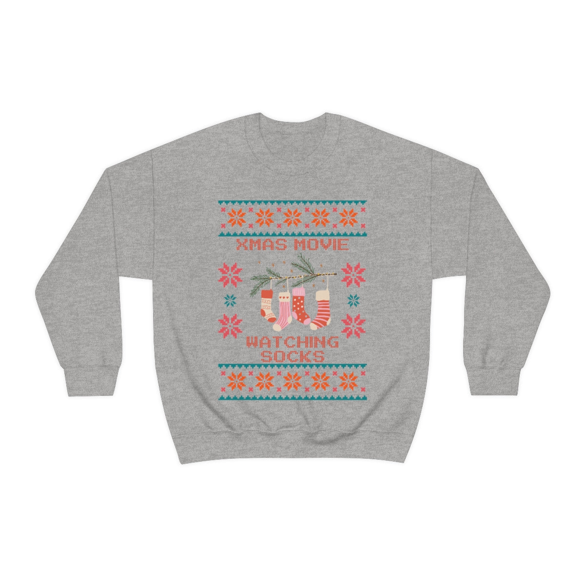 Christmas Movie Watching Socks Ugly Christmas Sweater Sweatshirt