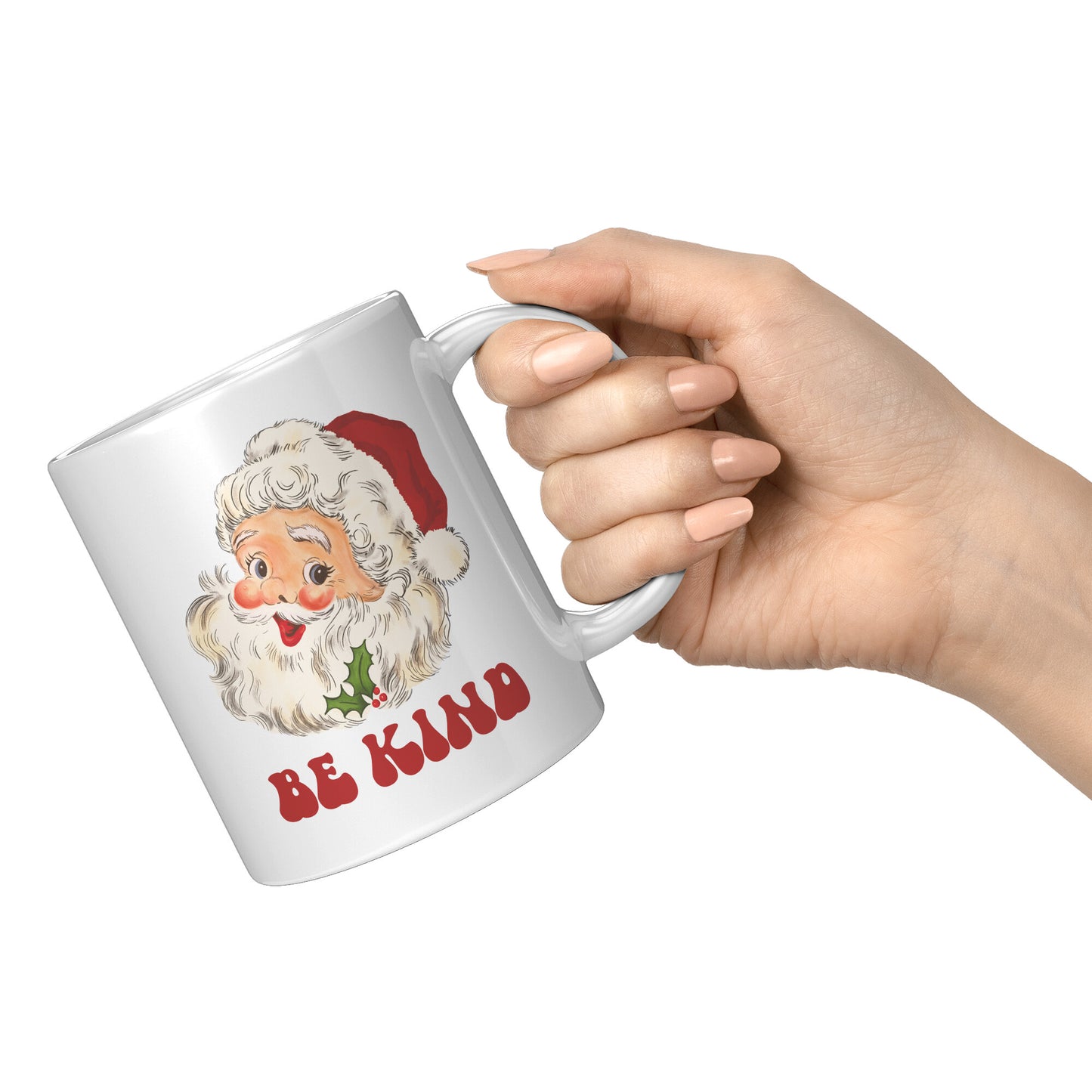 Be Kind Retro Santa Christmas Mug