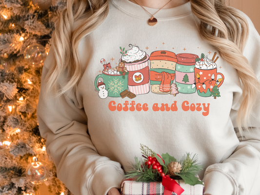 Coffee and Cozy Christmas Latte Unisex Crewneck Sweatshirt