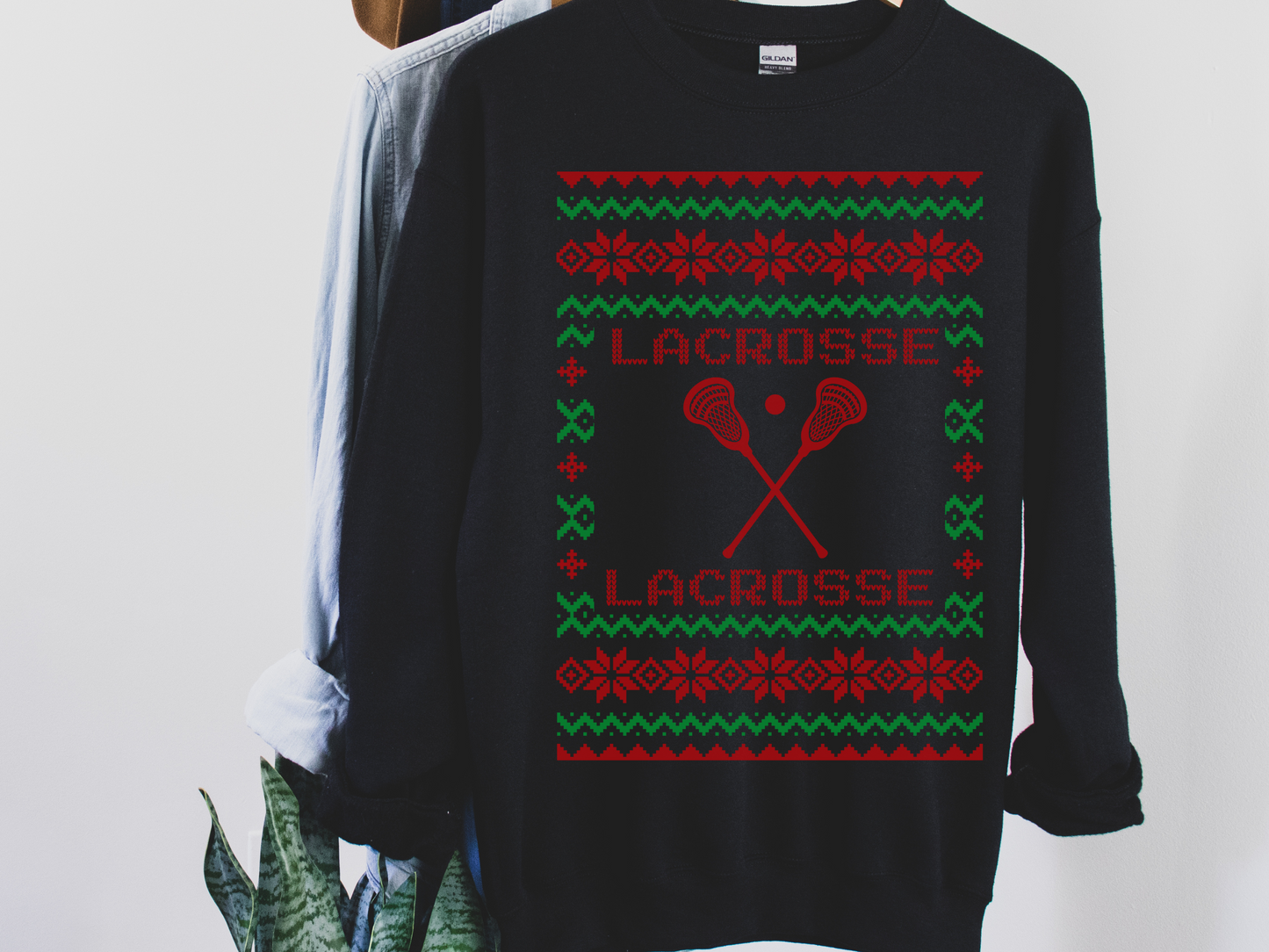 Lacrosse Ugly Christmas Sweater LAX RAT Unisex Crewneck Sweatshirt