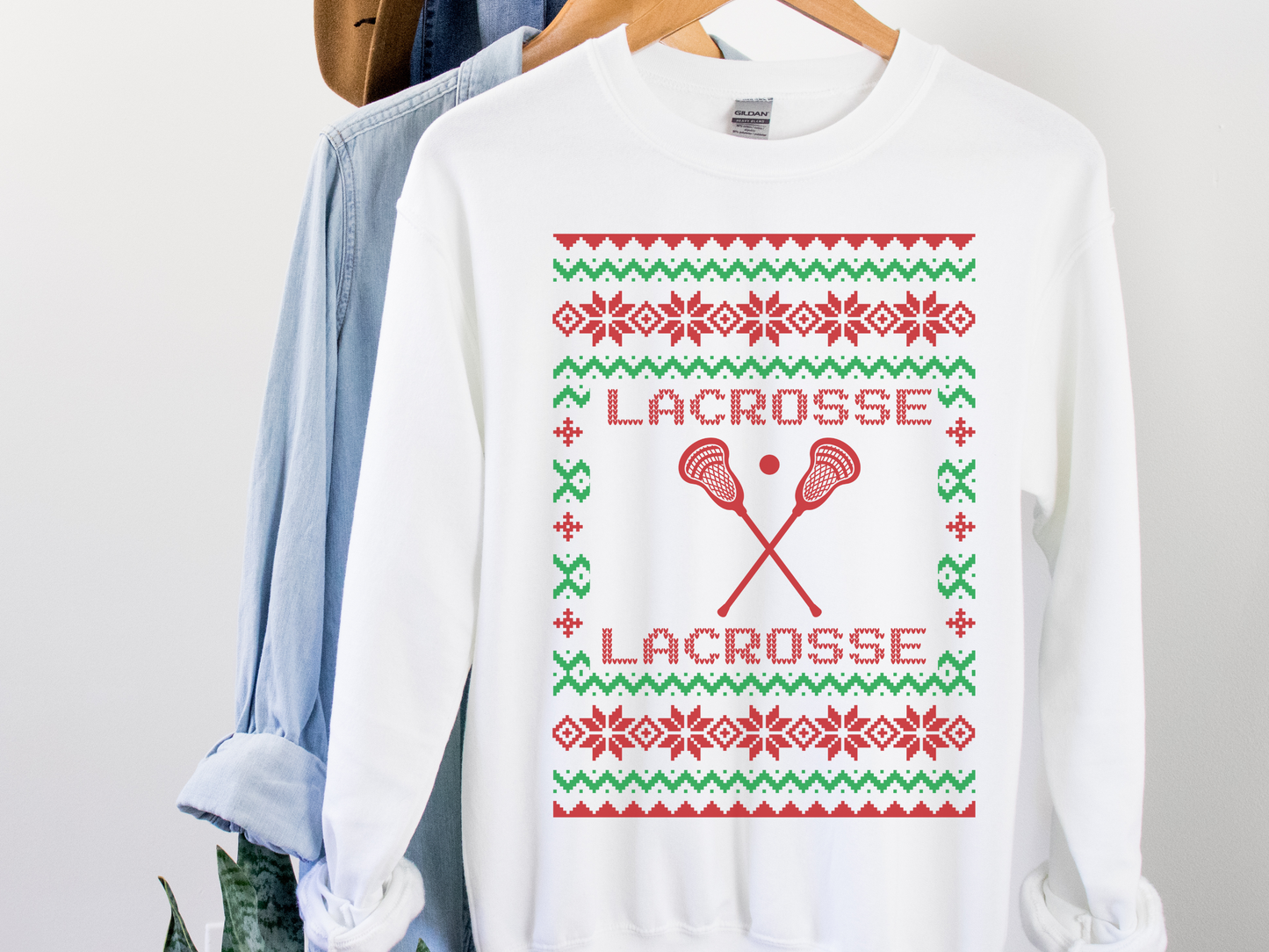Lacrosse Ugly Christmas Sweater LAX RAT Unisex Crewneck Sweatshirt
