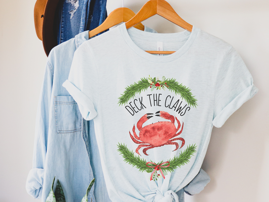 Deck The Claws Holiday Crab Shirt