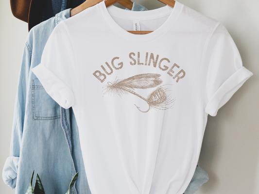 Bug Slinger Fly Fishing TShirt Unisex Crewneck