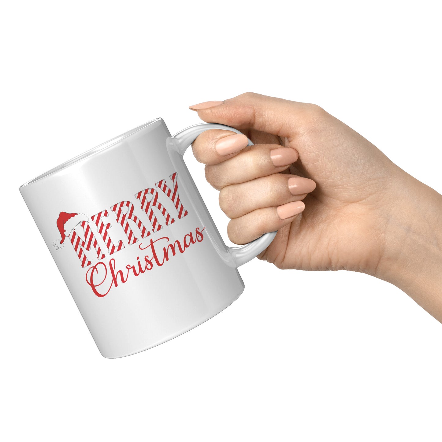 Candy Cane Merry Christmas Mug