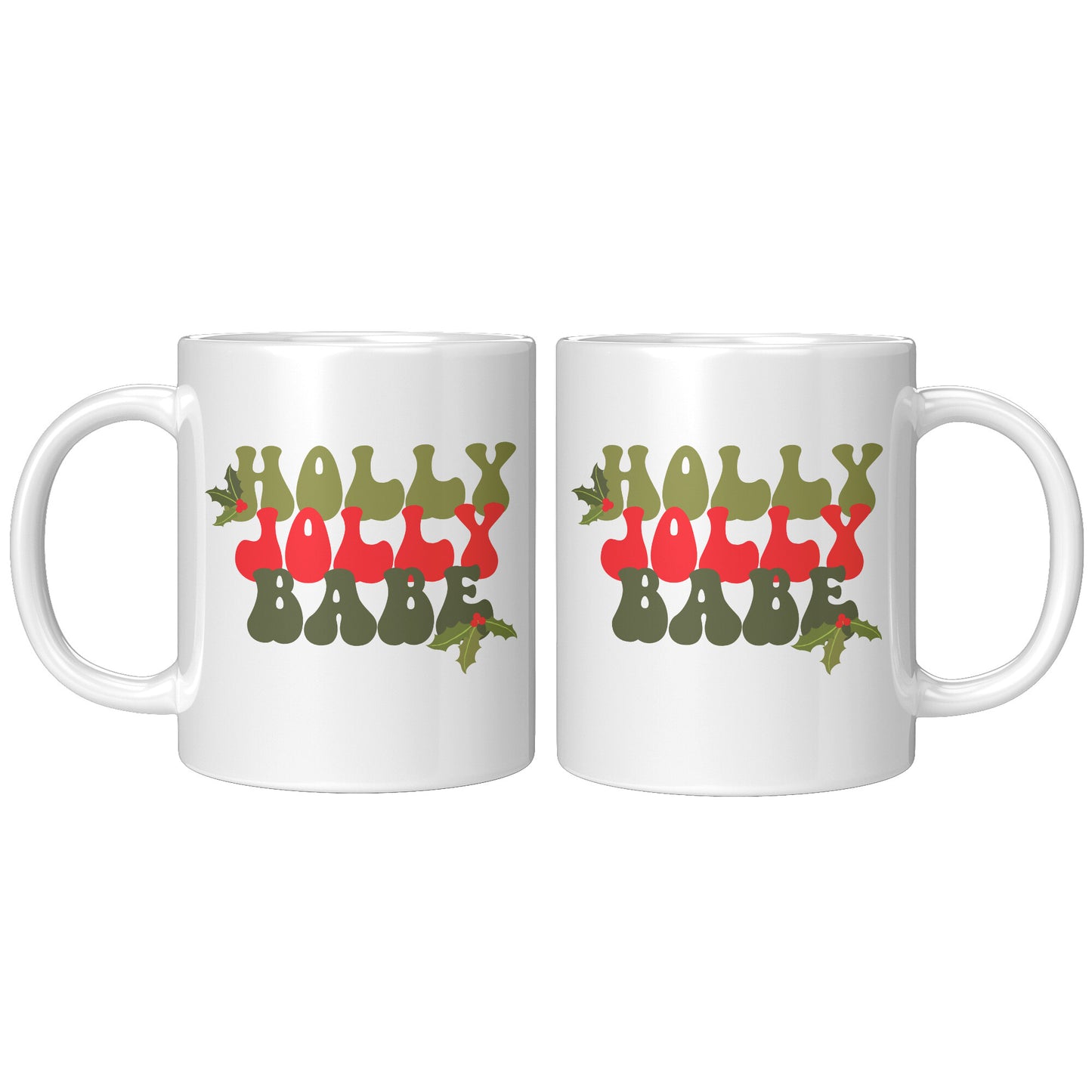 Holly Jolly Babe Retro Christmas Mug