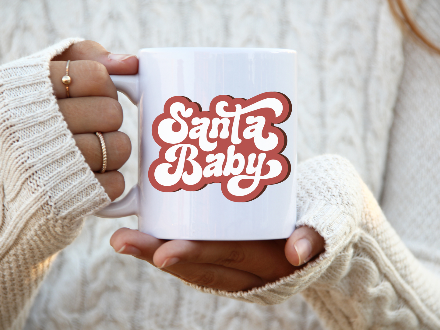 Retro Santa Baby Christmas Mug