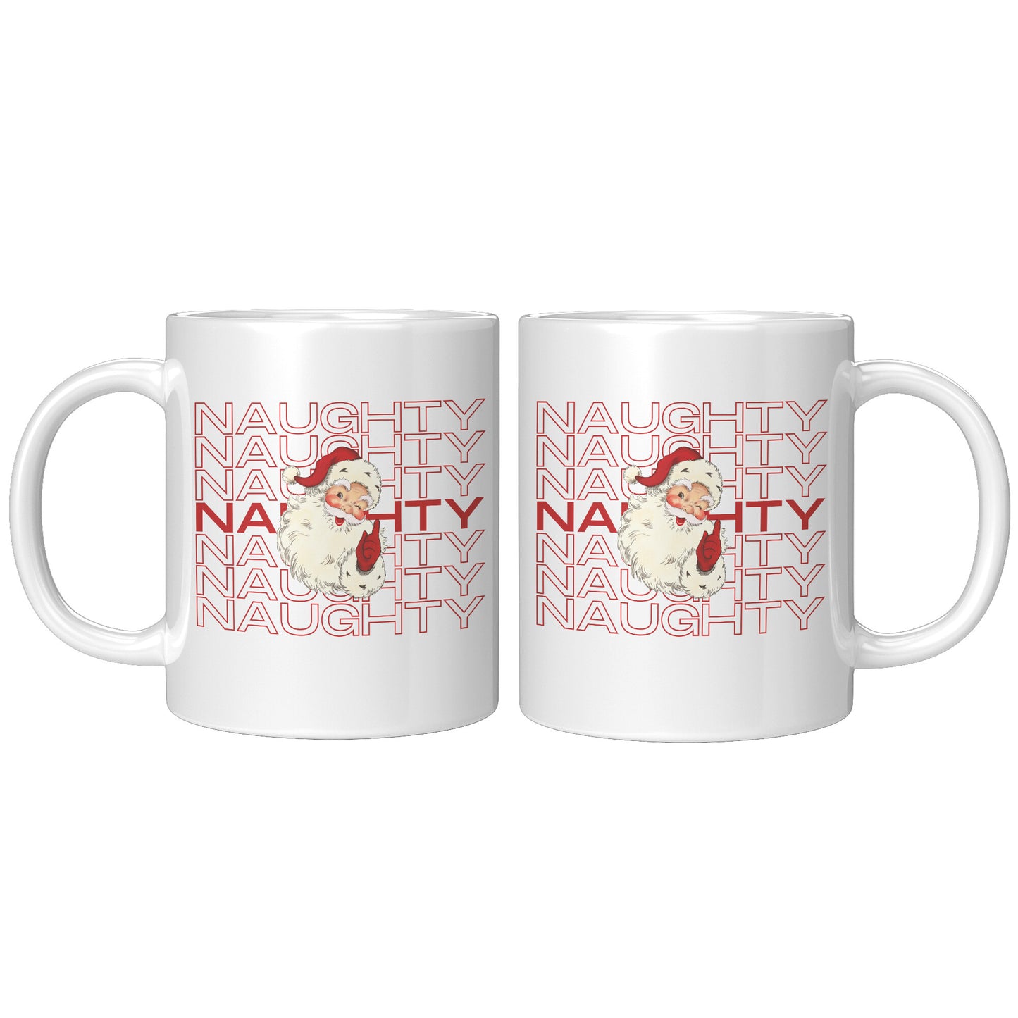 Naughty Nice Naughty Retro Santa Christmas Mug