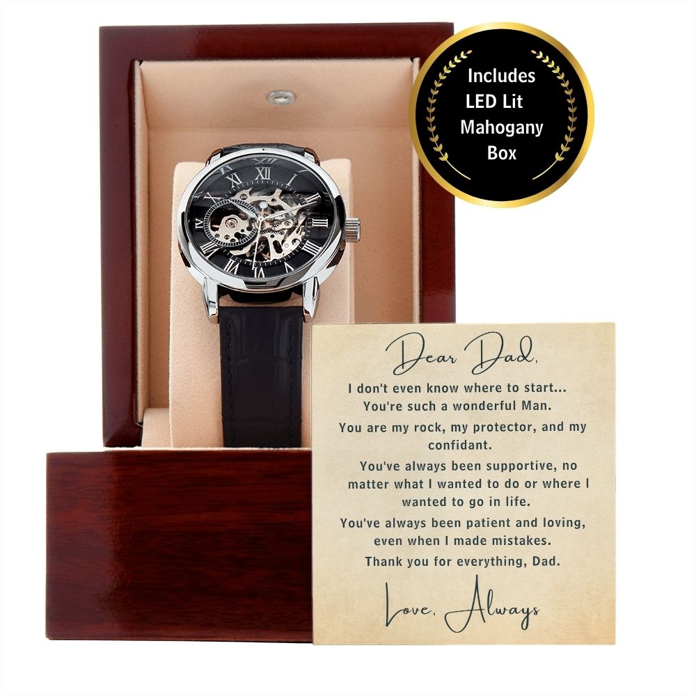 The Openworks Watch With A Heart-felt Message Card For Dad