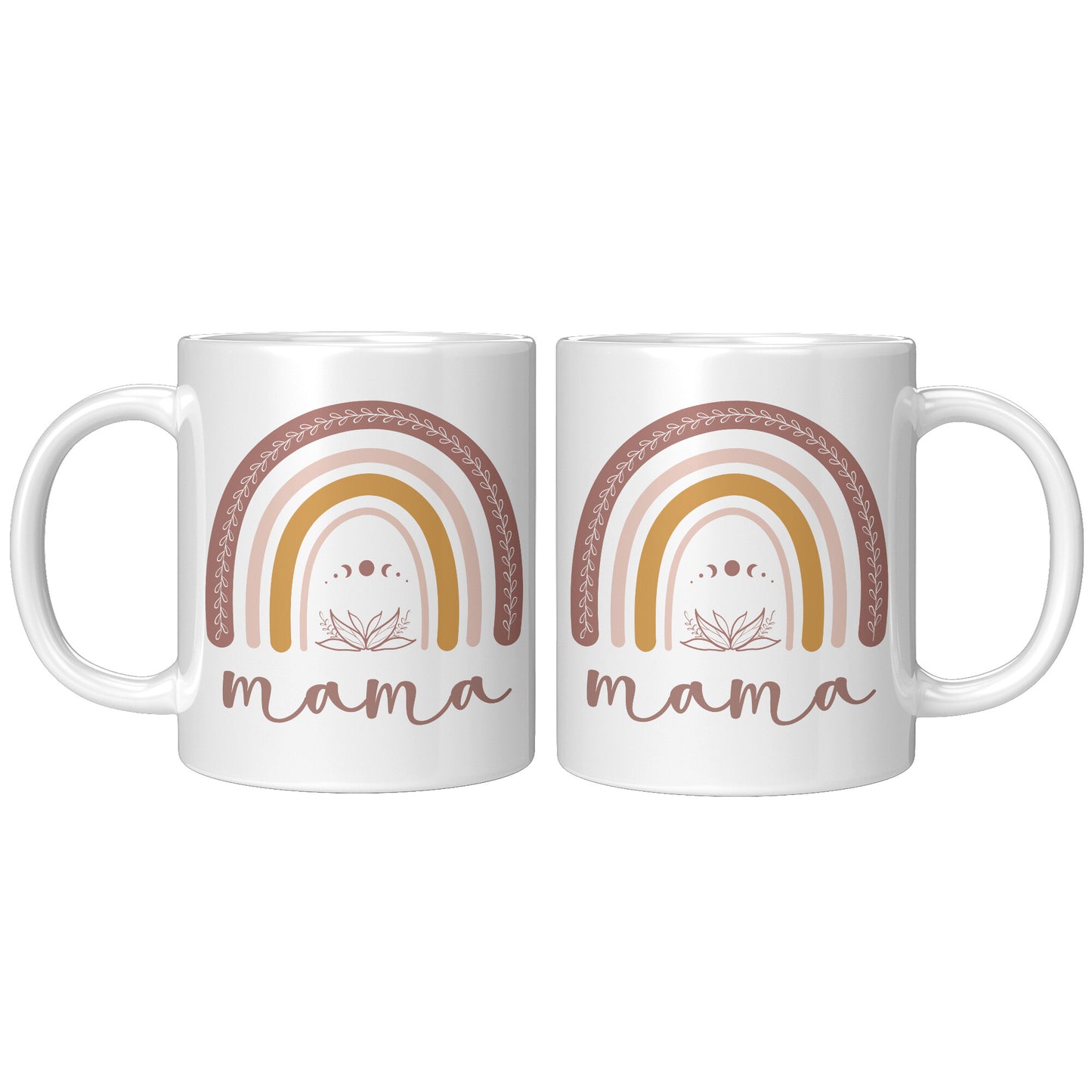 Pastel Rainbow Celestial Lotus Mama 11oz White Mug