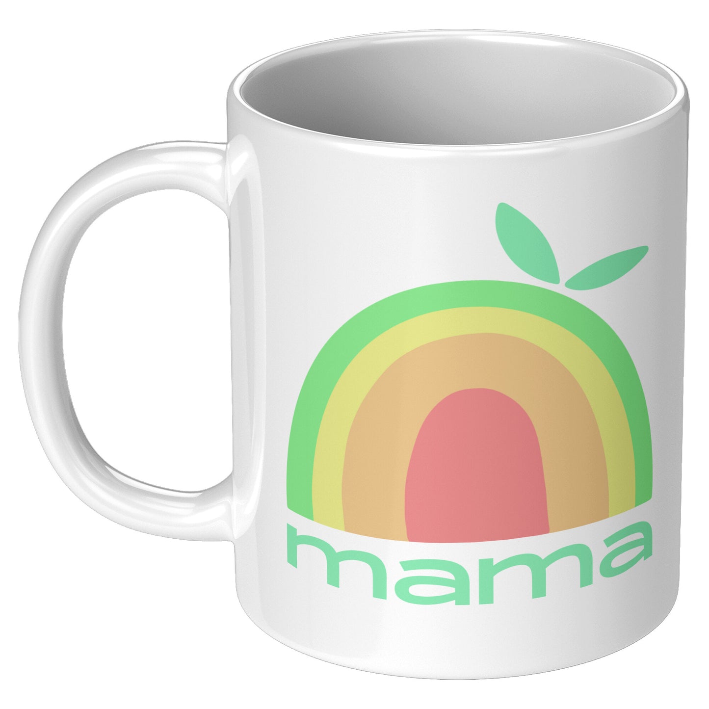 Pastel Rainbow Fruit Mama 11oz White Mug