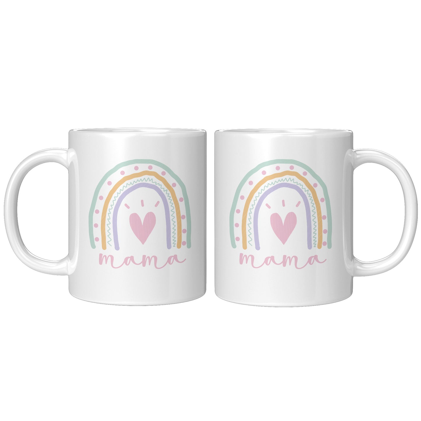 Pastel Rainbow Mama 11oz White Mug