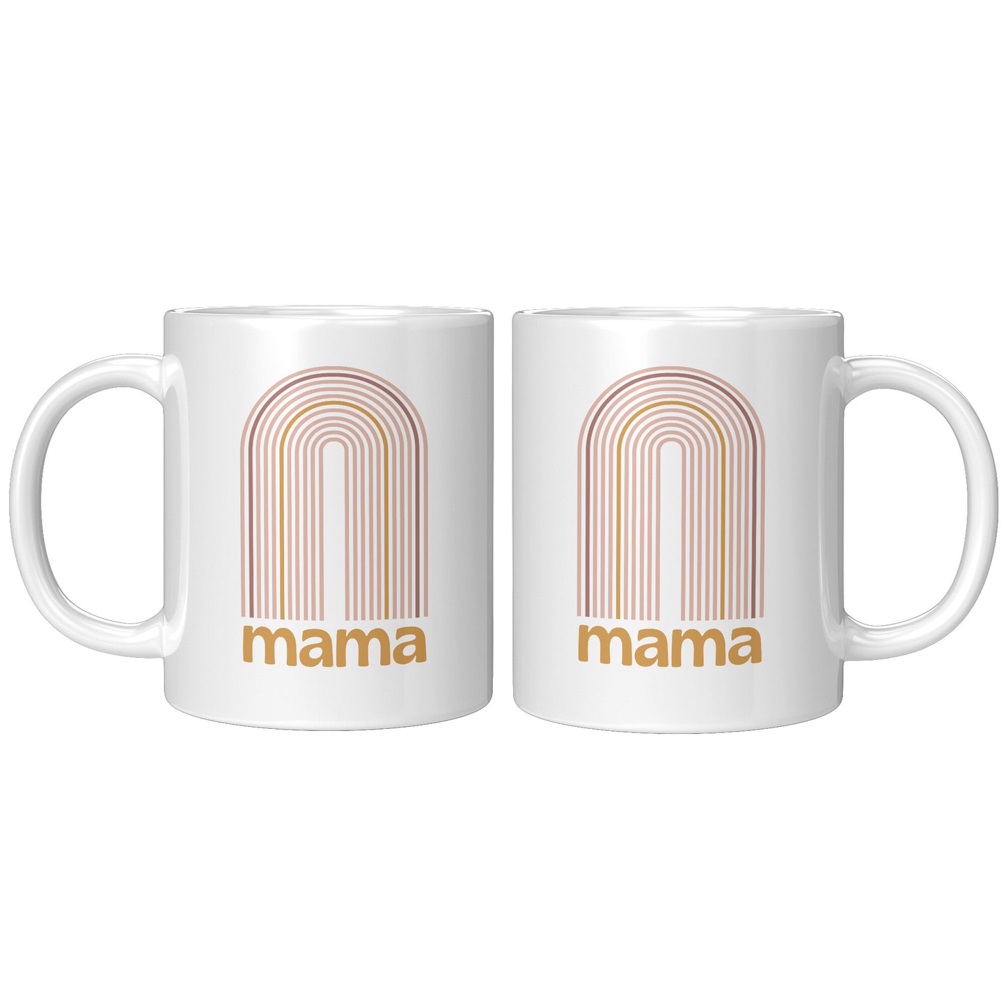 Retro Pastel Rainbow Mama 11oz White Mug