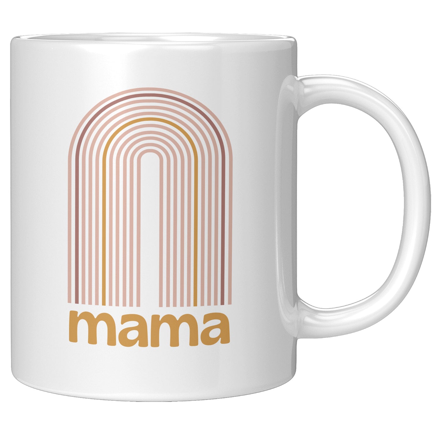 Retro Pastel Rainbow Mama 11oz White Mug