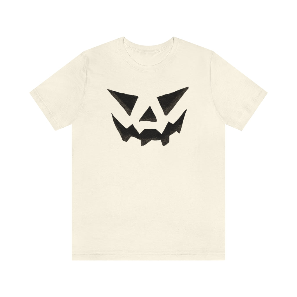 Jack O Lantern Face In Watercolor, Unisex Jersey Short Sleeve Tee