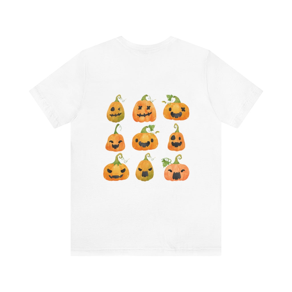 9 Jack-O-Lanterns, Halloween Unisex Jersey Short Sleeve Tee