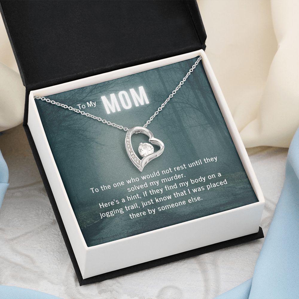 True Crime Junkie Gift for Mom Heart Pendant Necklace