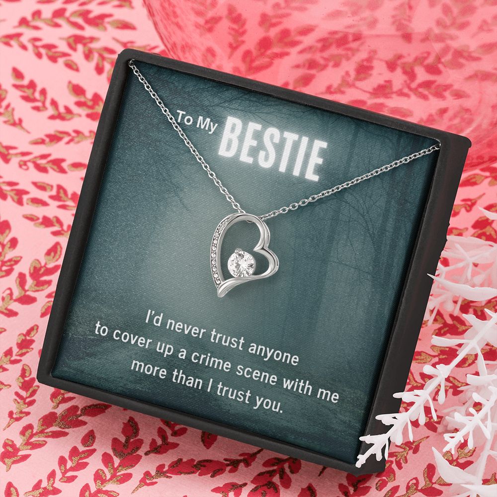 True Crime Junkie Gift for Bestie Heart Pendant Necklace