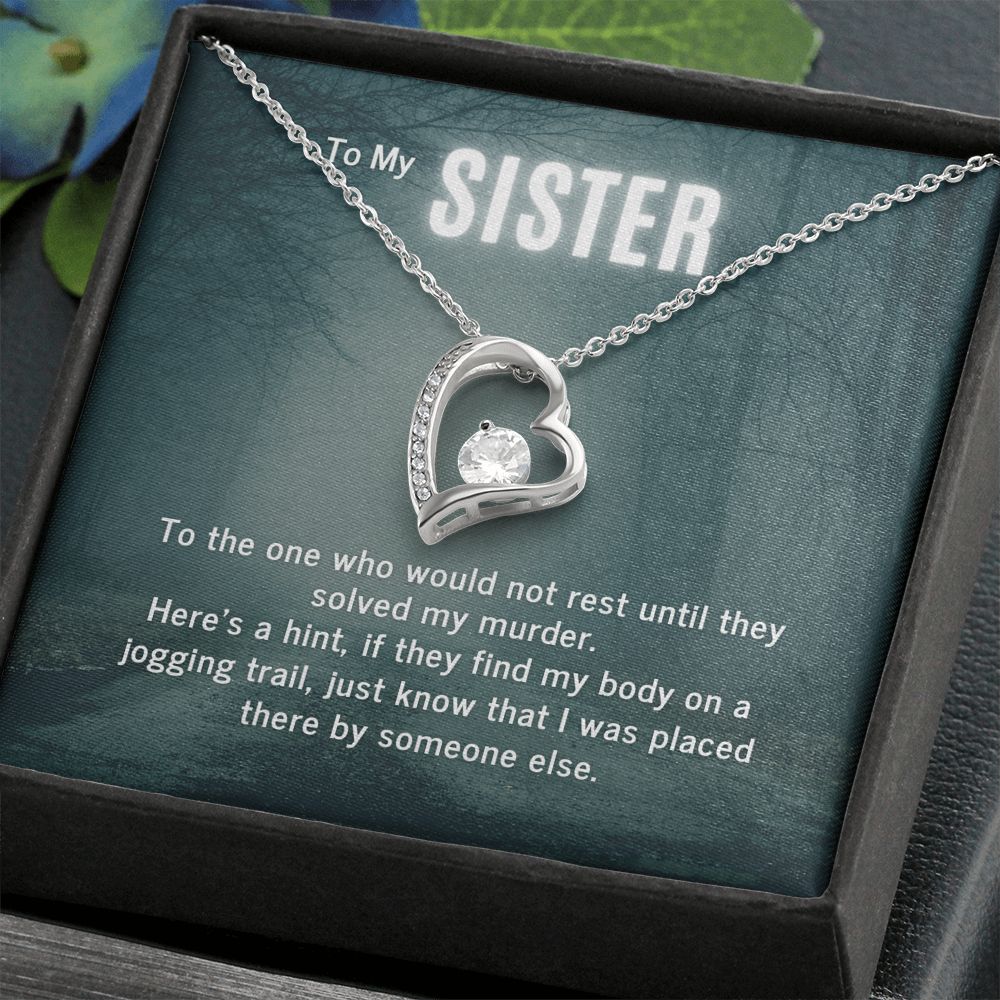 True Crime Junkie Gift for Sister Heart Pendant Necklace