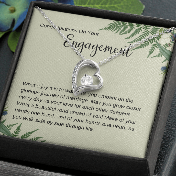Engagement Gift, Heart Pendant Necklace