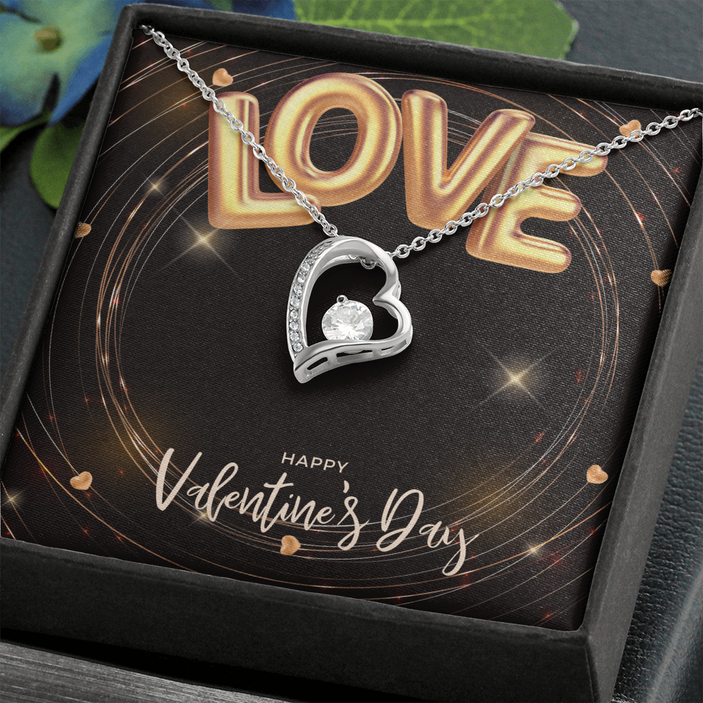 Happy Valentine's Day Gift for Her, Valentines Day Gift for Daughter, Wife, Girlfriend, Granddaughter, Niece, Stepdaughter, CZ Heart Pendant Necklace